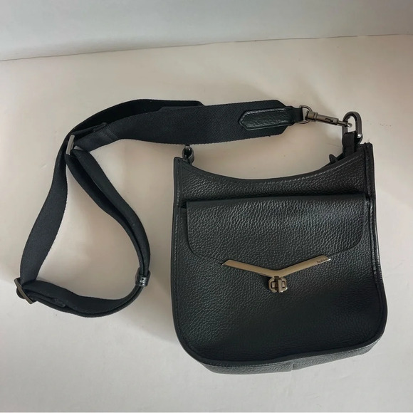 Botkier Valentina Small Hobo Saddle Crossbody Bag -  Black Leather - Picture 6 of 16